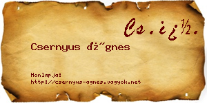 Csernyus Ágnes névjegykártya
